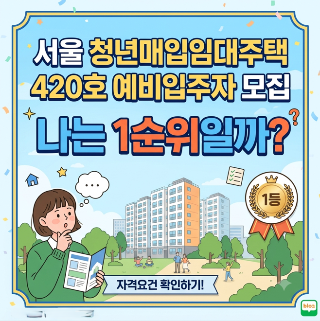 서울 청년매입임대주택 420호 예비입주자 모집, 나는 1순위일까