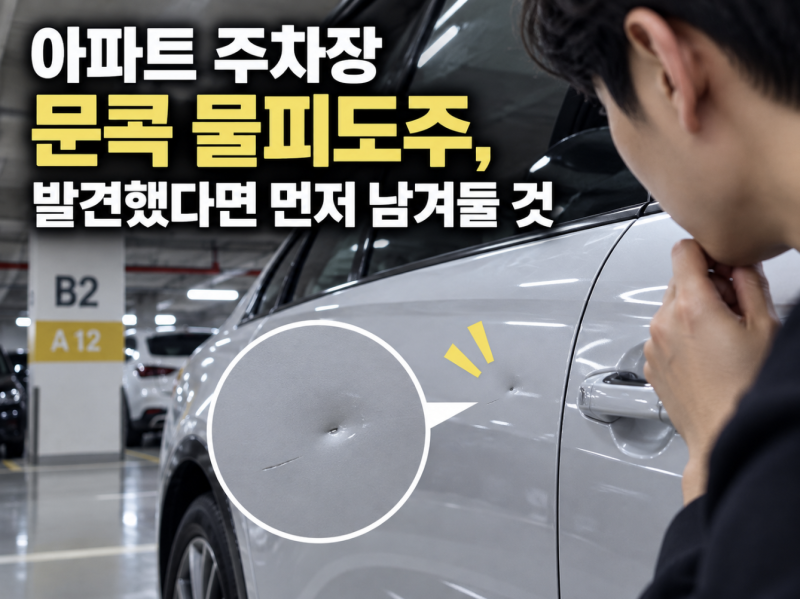 아파트 주차장 문콕 물피도주, 발견했다면 먼저 남겨둘 것
