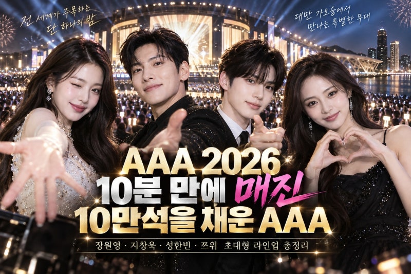 AAA 2026 10분 만에 10만석 매진…장원영·지창욱·성한빈·쯔위 초대형 라인업 총정리