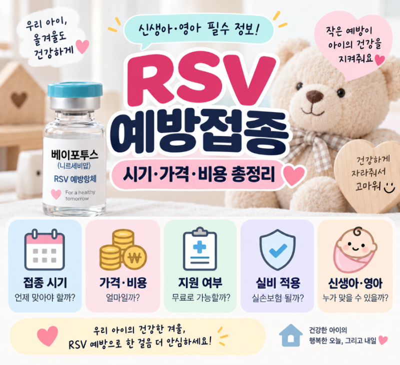 RSV 예방접종 시기 언제? 아기 베이포투스 가격·비용·실비·지원 총정리