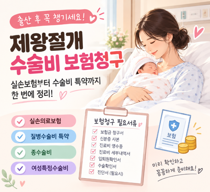 제왕절개 보험청구(제왕절개 보험금 + 필요서류) / 실제 경험담
