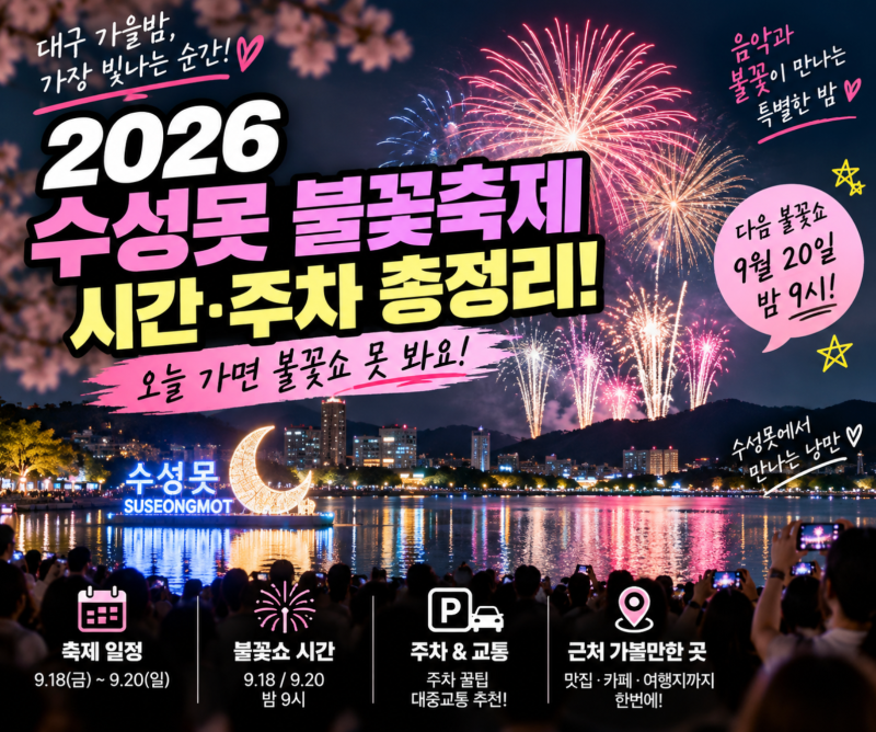 “오늘 가면 불꽃쇼 못 봐요” 대구 수성못 불꽃축제 시간·주차 총정리