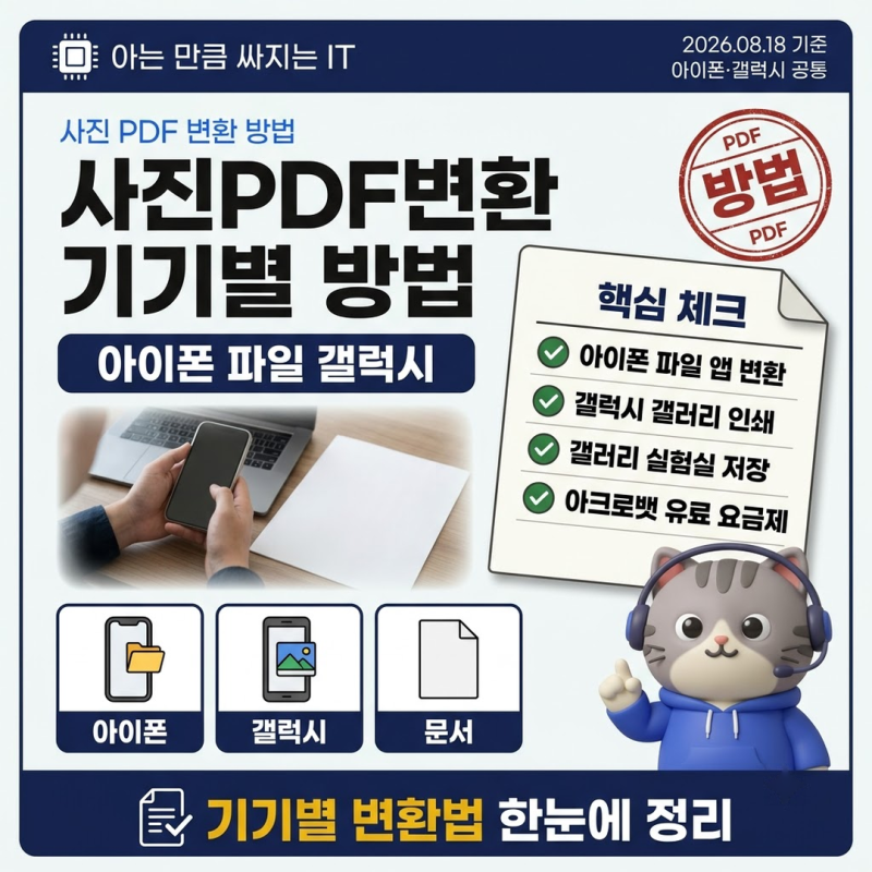 사진PDF변환 아이폰은 파일 앱, 갤럭시는 갤러리 인쇄로