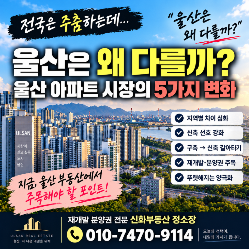 전국은 부동산 주춤하는데 울산은 왜 다를까?울산 아파트 시장의 5가지 변화