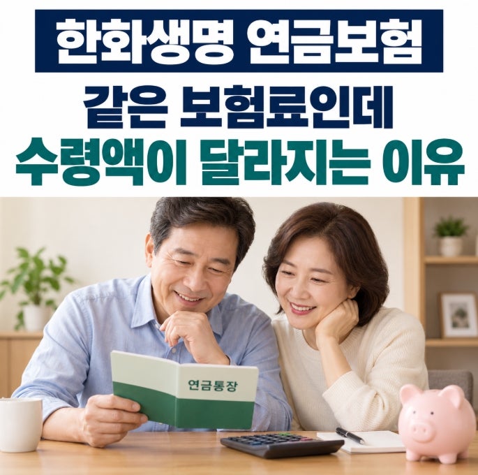 한화생명 연금보험, 같은 보험료인데 수령액이 달라지는 이유