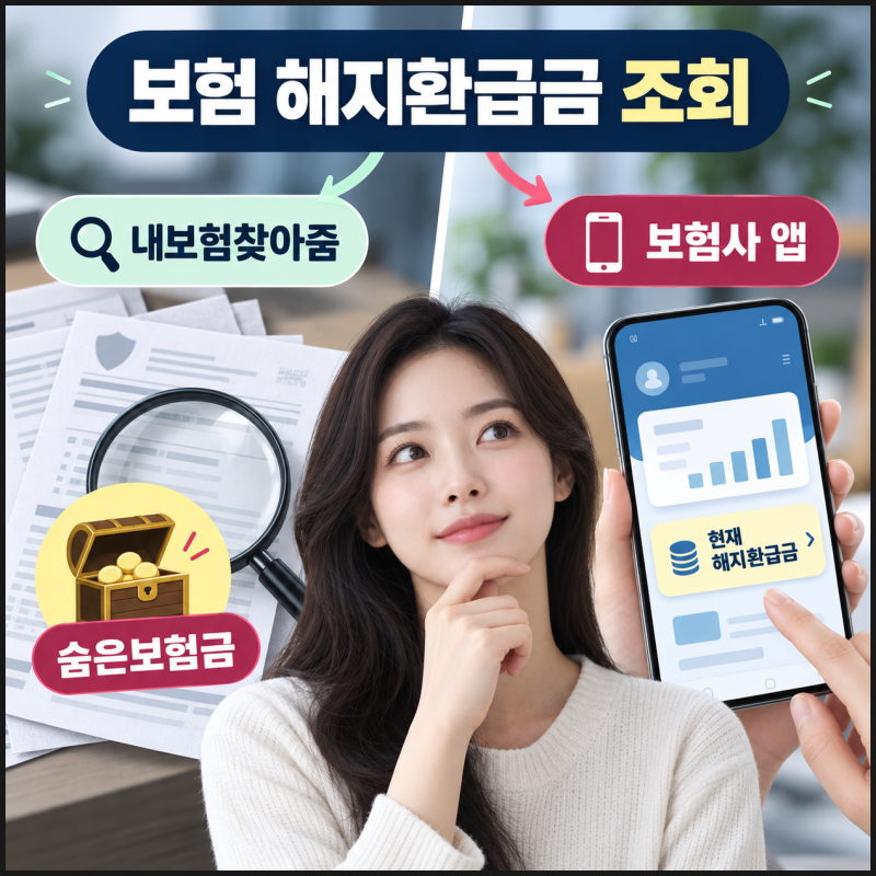 보험 해지환급금 조회, 내보험찾아줌과 보험사 앱은 보는 돈이 다릅니다