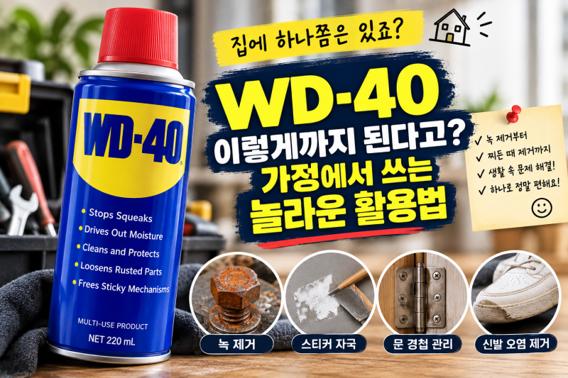 WD-40 아직도 녹 제거에만 쓰세요? 집안에서 유용한 활용법 총정리