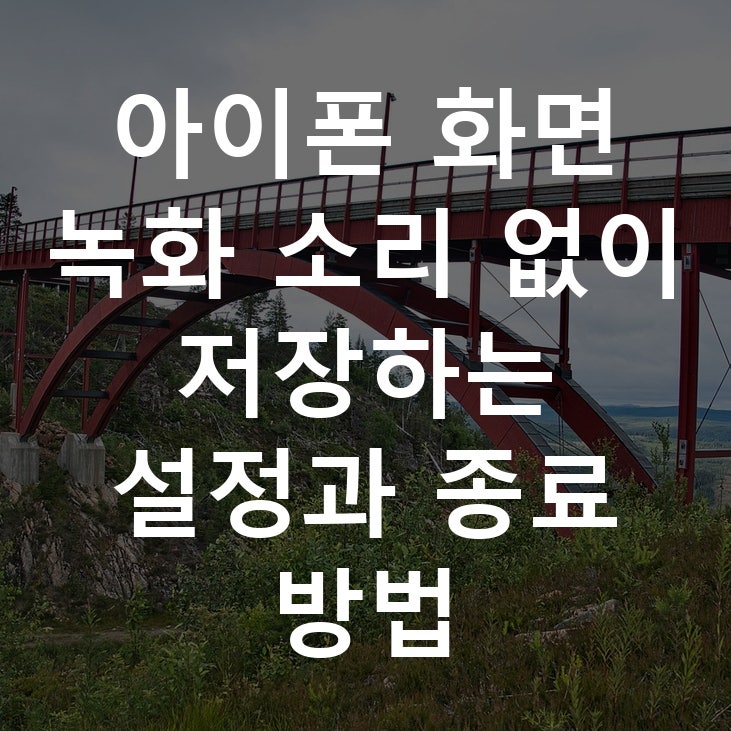 아이폰 화면 녹화 소리 없이 저장하는 설정과 종료 방법