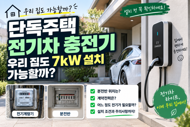 단독주택 전기차 충전기 설치, 우리 집에도 7kW 충전기 설치할 수 있을까?