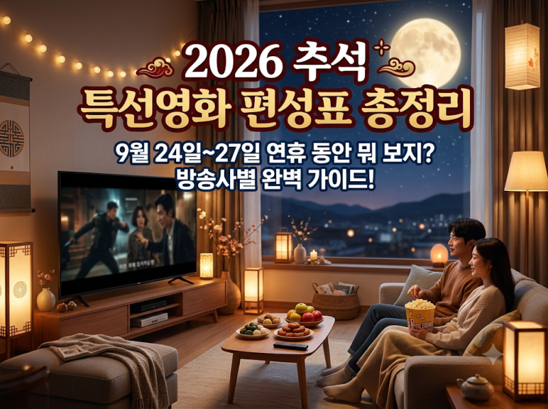 2026 추석 특선영화 편성표 총정리! 방송사별 날짜 완벽 가이드