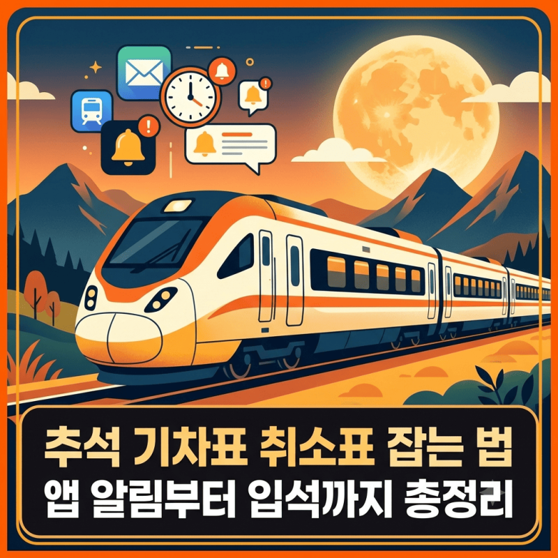 추석 기차표 취소표 잡는 법, 앱 알림부터 입석까지 총정리