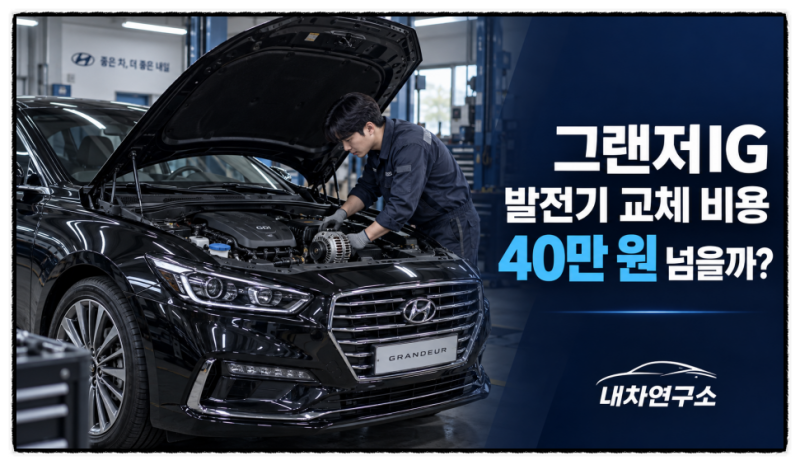 그랜저IG 발전기 교체 비용, 배터리 경고등 켜지면 40만 원 넘을까?