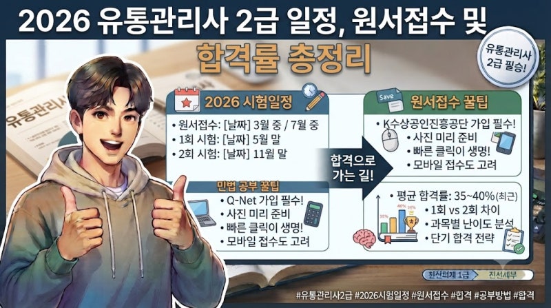 2026 유통관리사 2급 일정, 원서접수 및 합격률 총정리