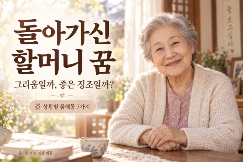 돌아가신 할머니 꿈, 좋은 징조일까? 상황별 해몽 7가지