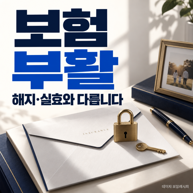 [보험 부활] 보험료 못 내서 보험이 끊겼다면? 해지와 실효·부활은 다릅니다