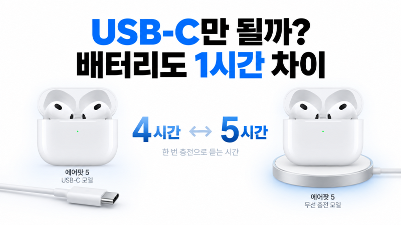 에어팟5 충전, USB-C만 될까? 무선 충전 모델은 배터리도 다르다
