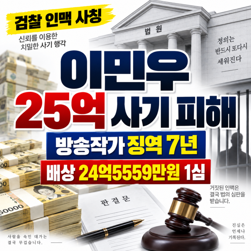 신화 이민우 25억 사기 피해 사건 총정리｜방송작가 징역 7년·24억5559만원 배상 판결