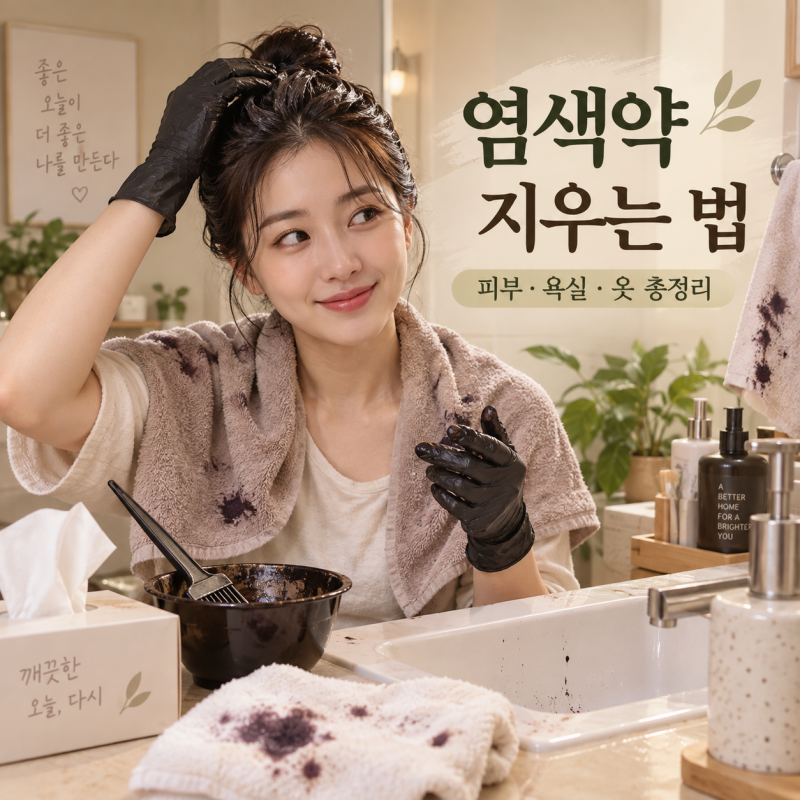 염색약 지우는 법 피부 욕실 옷 총정리
