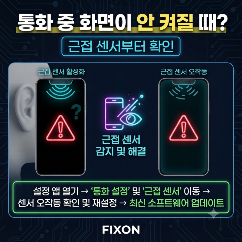 갤럭시 통화 중 화면이 꺼진 뒤 안 켜질 때? 근접 센서·보호필름 확인 순서