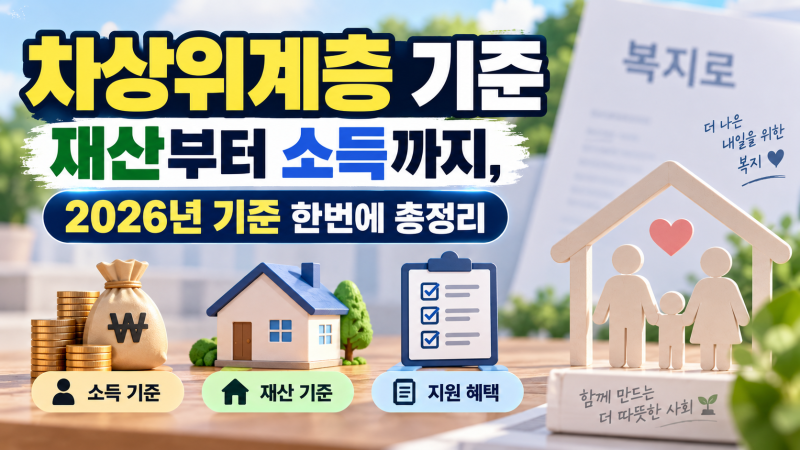 차상위계층 기준 재산부터 소득까지, 2026년 기준 한번에 총정리