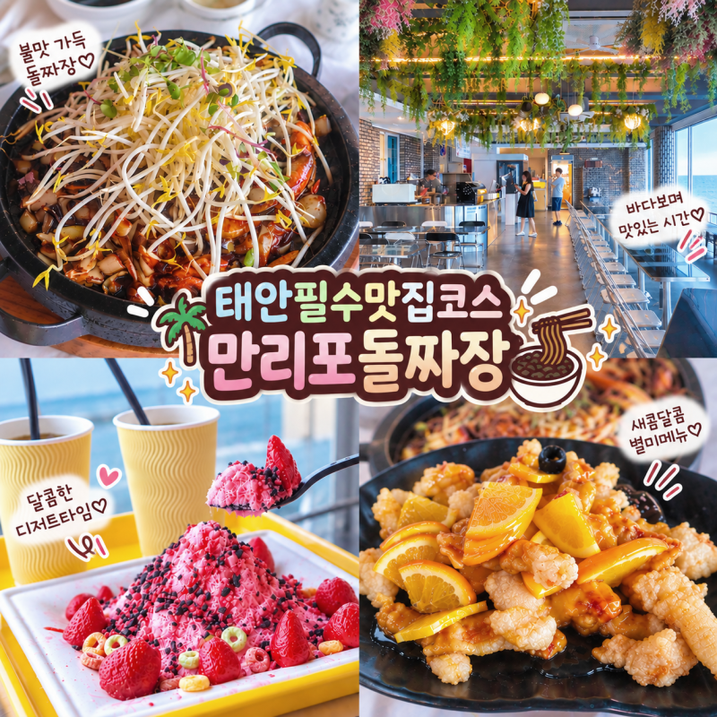 태안 만리포 맛집 오션뷰 돌짜장 물회 환상조합 여행 코스