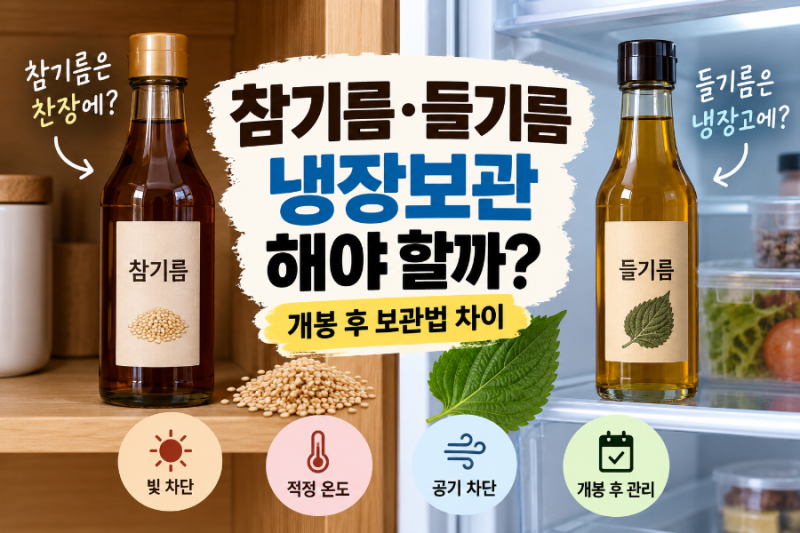 참기름·들기름 냉장보관 해야 할까?｜개봉 후 보관법 차이