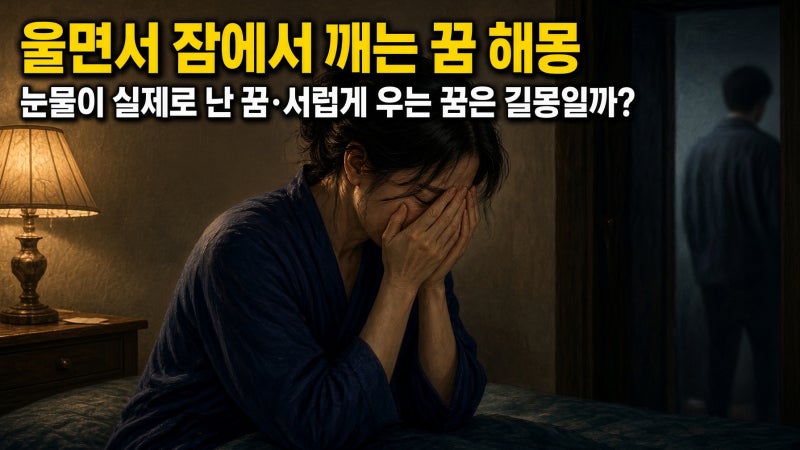 울면서 잠에서 깨는 꿈 해몽｜눈물이 실제로 난 꿈·서럽게 우는 꿈은 길몽일까?