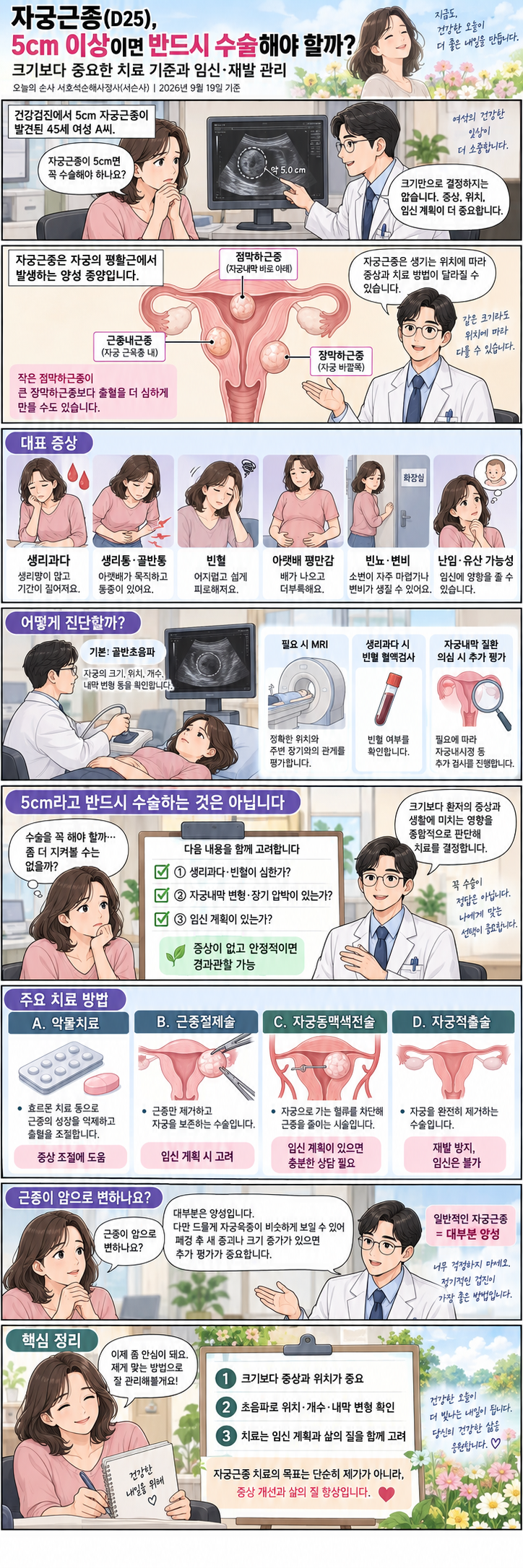 자궁근종(D25), 5cm 이상이면 반드시 수술해야 할까?_Prepared by 서호석손해사정사