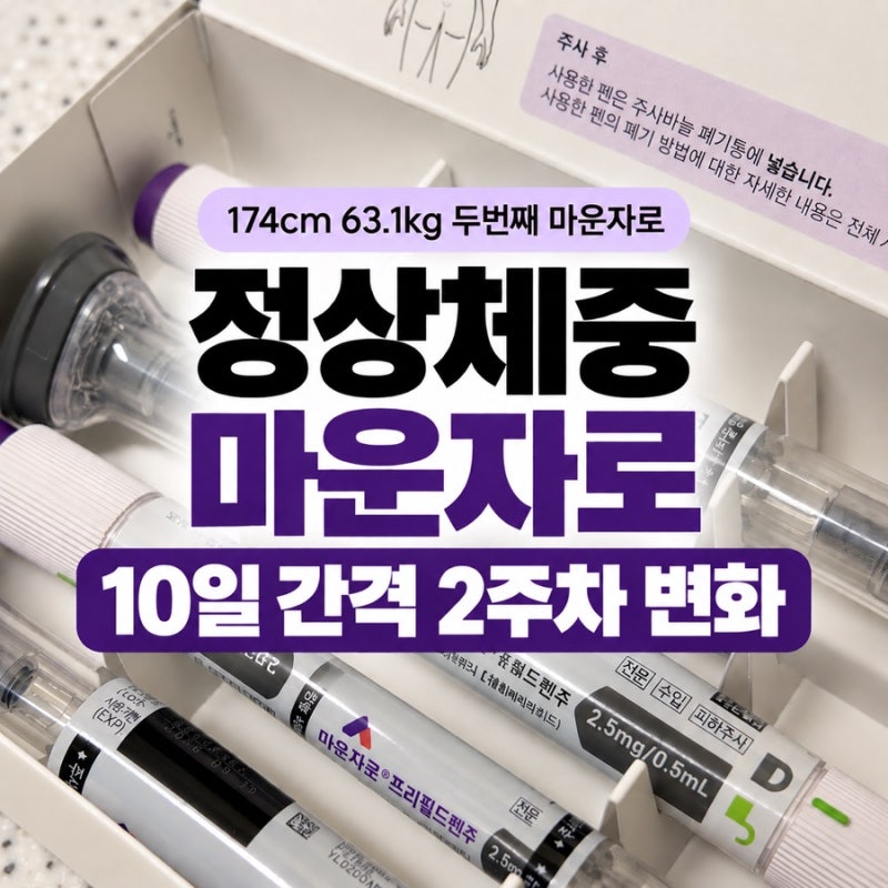 정상체중 마운자로 (운동없이)10일 간격 2주차 변화