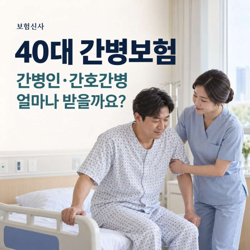 40대 간병보험 간병인사용일당에 간호간병통합서비스까지?