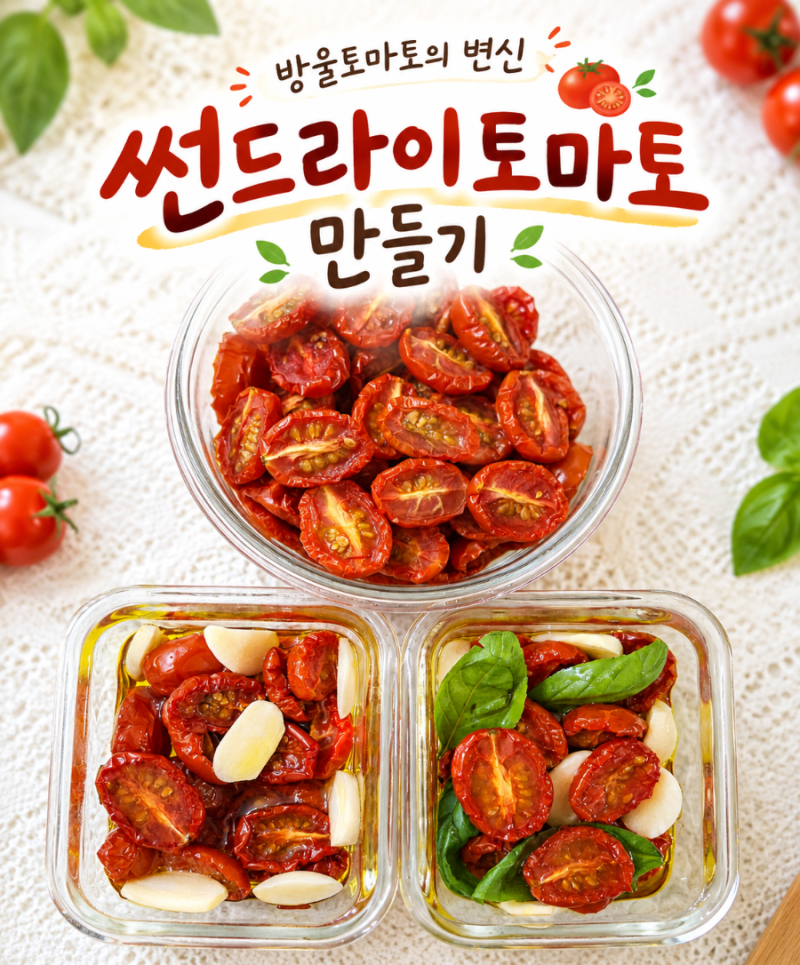 집에서 만드는 썬드라이 토마토 / 꾸덕쫀득 방울토마토의 변신 / 오픈샌드위치