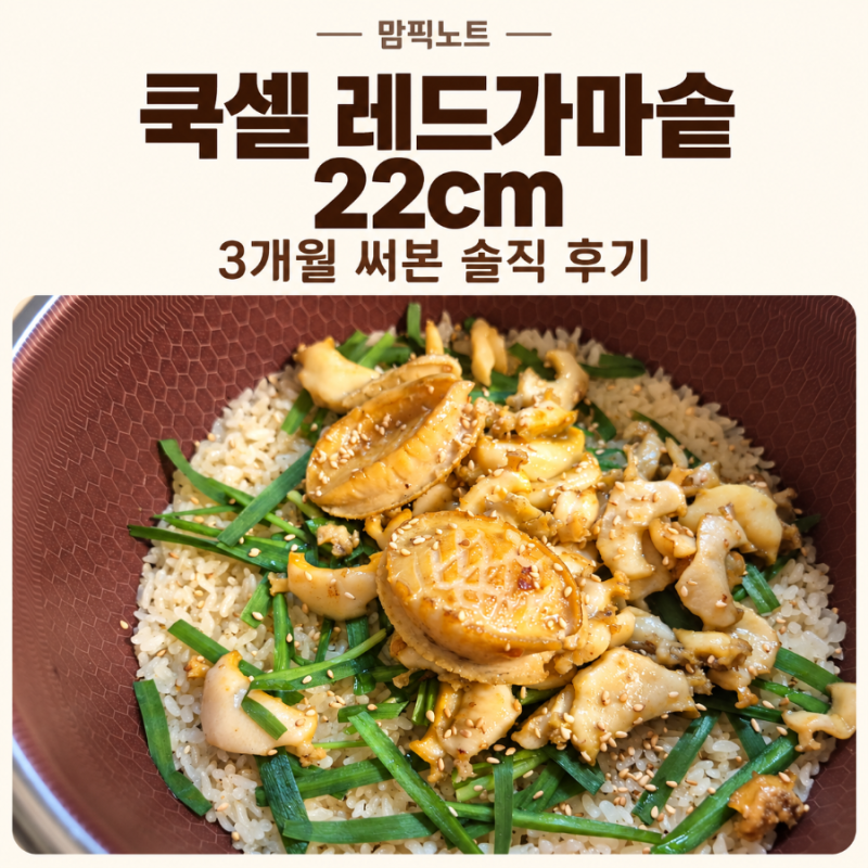 쿡셀 레드가마솥 22cm, 3개월 써보니 느낀 솔직한 장단점