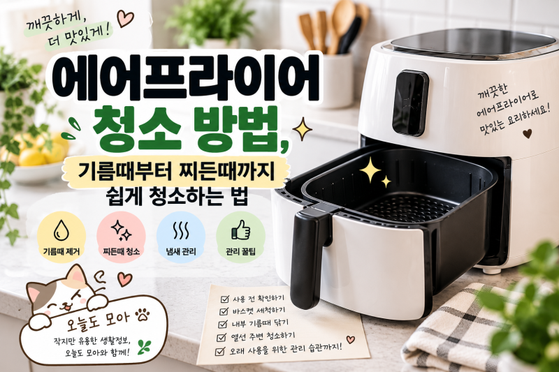 에어프라이어 청소 방법, 기름때부터 찌든때까지 쉽게 청소하는 법!!