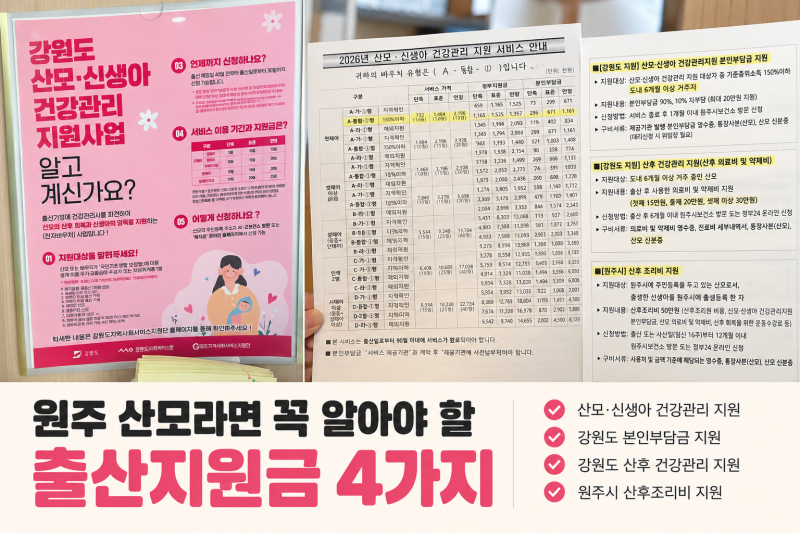 원주시 출산지원금 총 정리, 맞벌이 부부 중위소득 계산방법까지