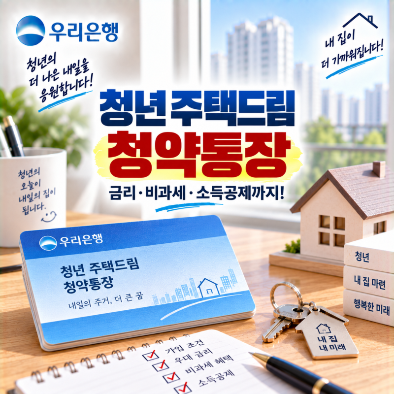 청년들의 내 집 마련 치트키, 우리은행 청년 주택드림 청약통장 가입 조건부터 금리·비과세....