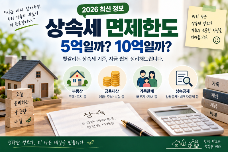 상속세 면제한도 5억일까 10억일까? 배우자 있으면 달라지는 이유 (+계산기)