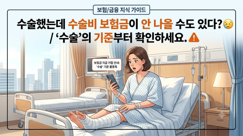 수술했는데 수술비 보험금이 안 나올 수도 있다? ‘수술’의 기준부터 확인하세요.