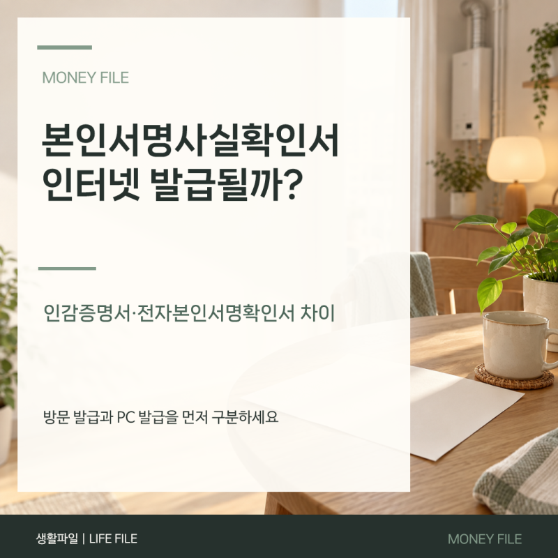 본인서명사실확인서 인터넷 발급될까? 인감증명서·전자본인서명확인서 차이