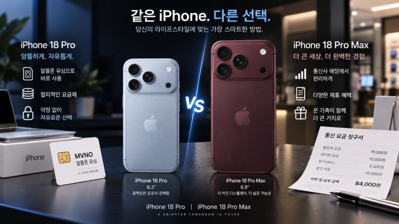 아이폰18 프로·프로맥스 사전예약 끝! 자급제+알뜰폰 vs 통신사 지원, 뭐가 더 유리할까?