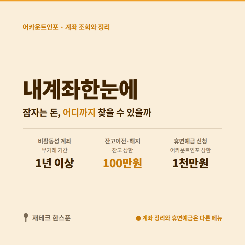 2026 내계좌한눈에 조회 방법·숨은 돈 찾는 법 | 어카운트인포로 어디까지 찾을 수 있을까?