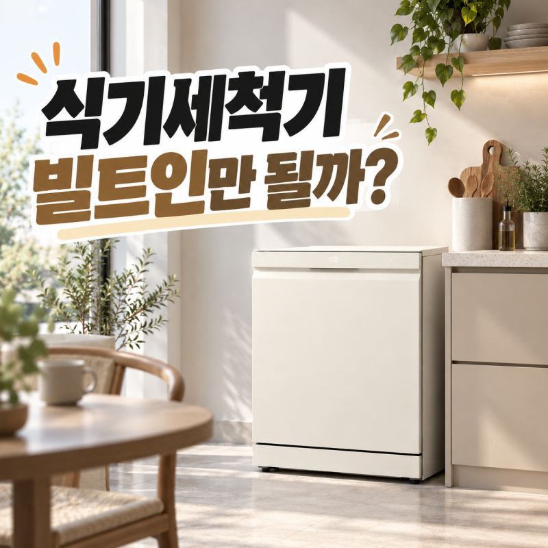 식기세척기 빌트인 꼭 해야 할까? LG DFE5BGE 14인용 프리스탠딩 설치