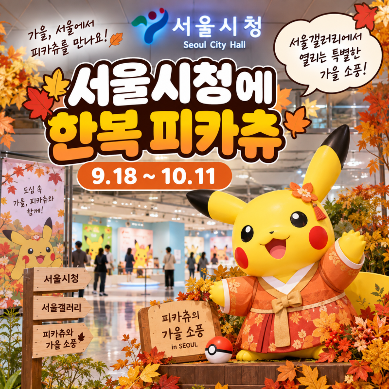 서울시청 피카츄 이벤트 2026｜서울갤러리 포켓몬고 한복 피카츄·운영시간·주차