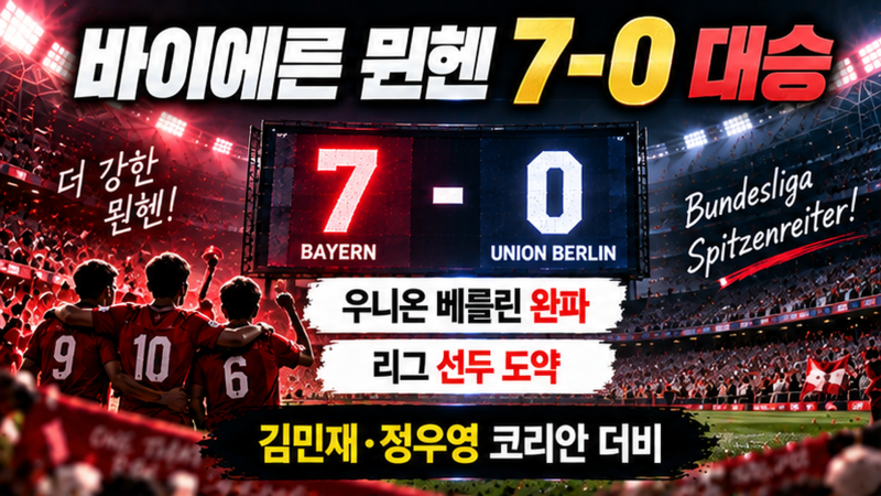 김민재·정우영 코리안 더비…바이에른 뮌헨 7-0 대승, 케인 100호골