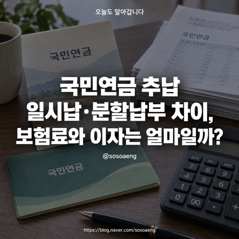 국민연금 추납 일시납·분할납부 차이, 보험료와 이자는 얼마일까?