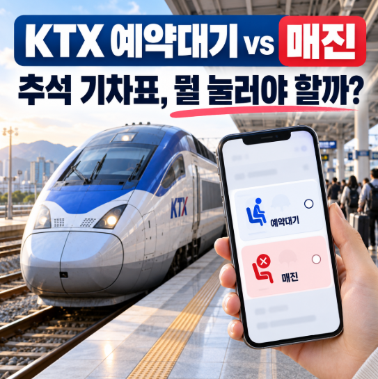 KTX 예약대기 매진 차이, 추석 기차표 매진이면 뭘 눌러야 할까?