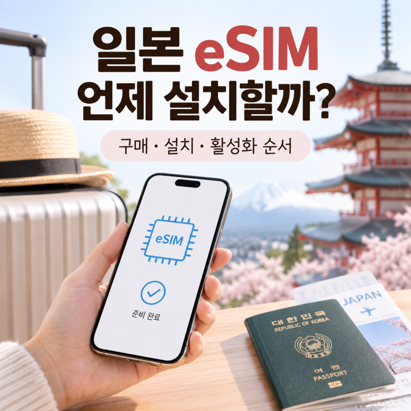 일본 eSIM 언제 설치할까? 구매·설치·활성화 순서와 안될 때 설정