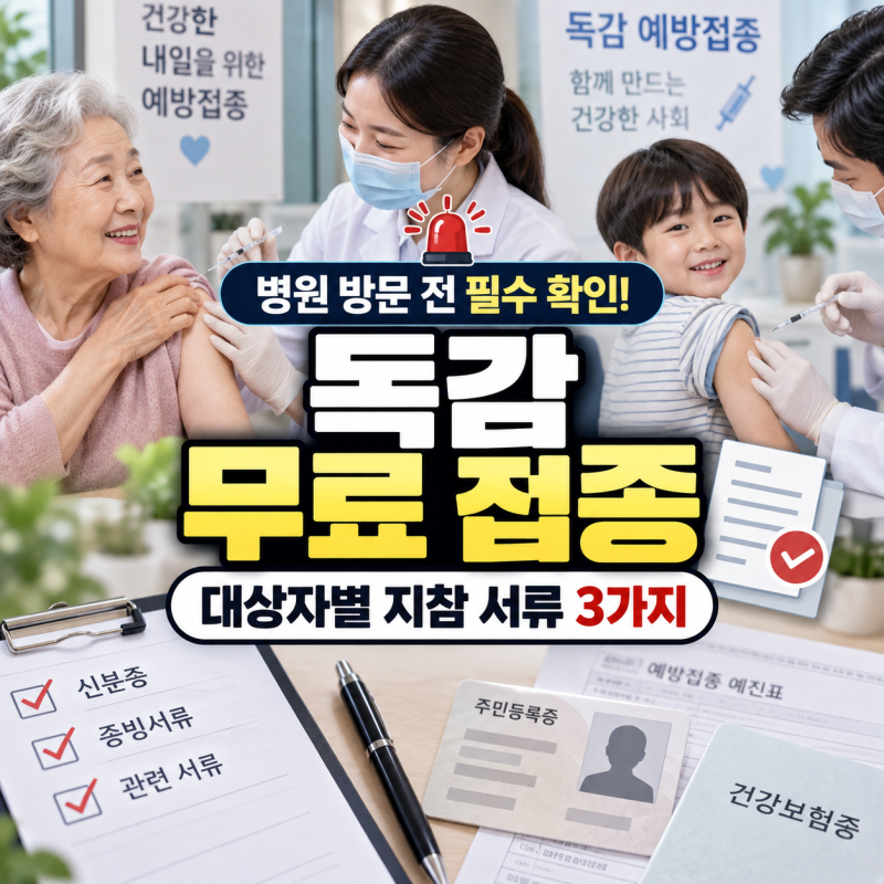 병원 방문 전 필수 확인! 독감 무료 접종 대상자별 지참 서류 3가지