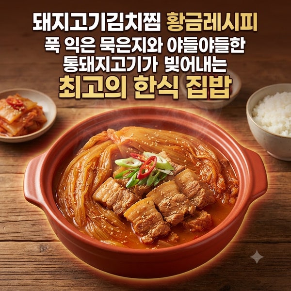 돼지고기김치찜 황금레시피: 푹 익은 묵은지와 야들야들한 통돼지고기가 빚어내는 최고의 ....