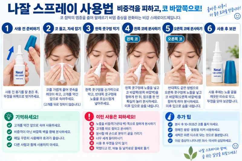 비염 스프레이에 스테로이드가? 매일 뿌려도 괜찮을까?