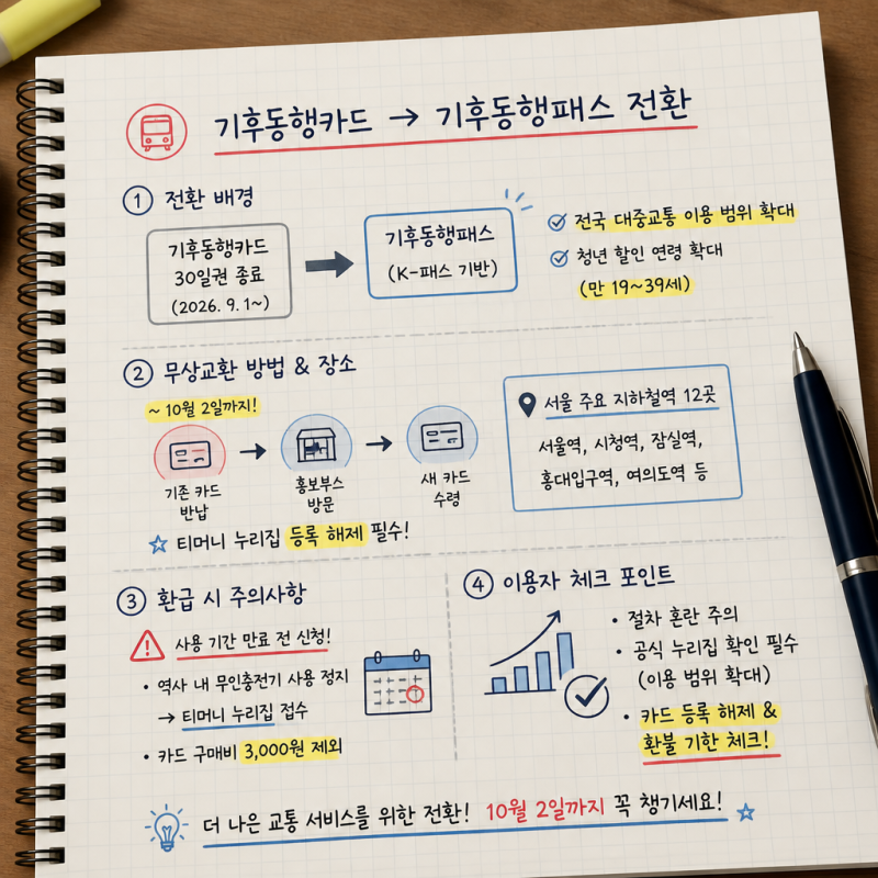 기후동행카드 환급 및 무상교환 방법, 기후동행패스 전환 안내